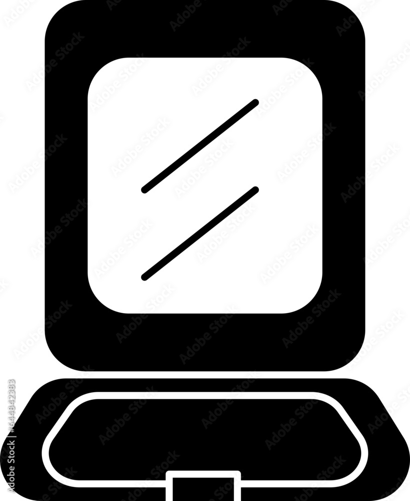 Canvas Prints Illustration Of Face Powder Icon In B&W Color.