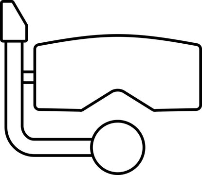 recommend clip art: Diving Mask Icon In Black Line Art.