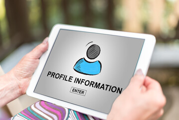 Profile information concept on a tablet