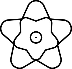 Thin Line Hoya Flower Flat Icon Or Symbol.