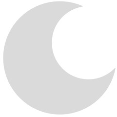 Light grey Crescent moon icon