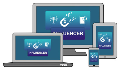 Influencer concept on different devices