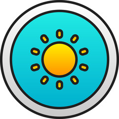 Sun Or Brightness Yellow And Blue Circle Icon.