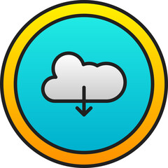 Download Cloud Yellow And Blue Round Icon Or Symbol.