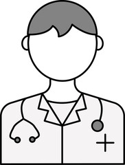 Obraz premium Faceless Doctor Icon In Gray And White Color.
