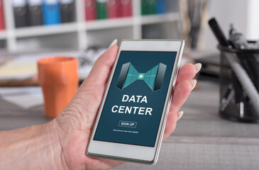 Data center concept on a smartphone