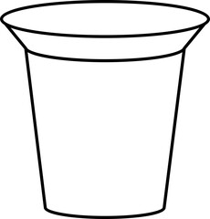 Disposable Cup Icon In Black Line Art.