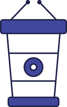recommend clip art: Tribune With Microphone Icon In Blue And White Color.