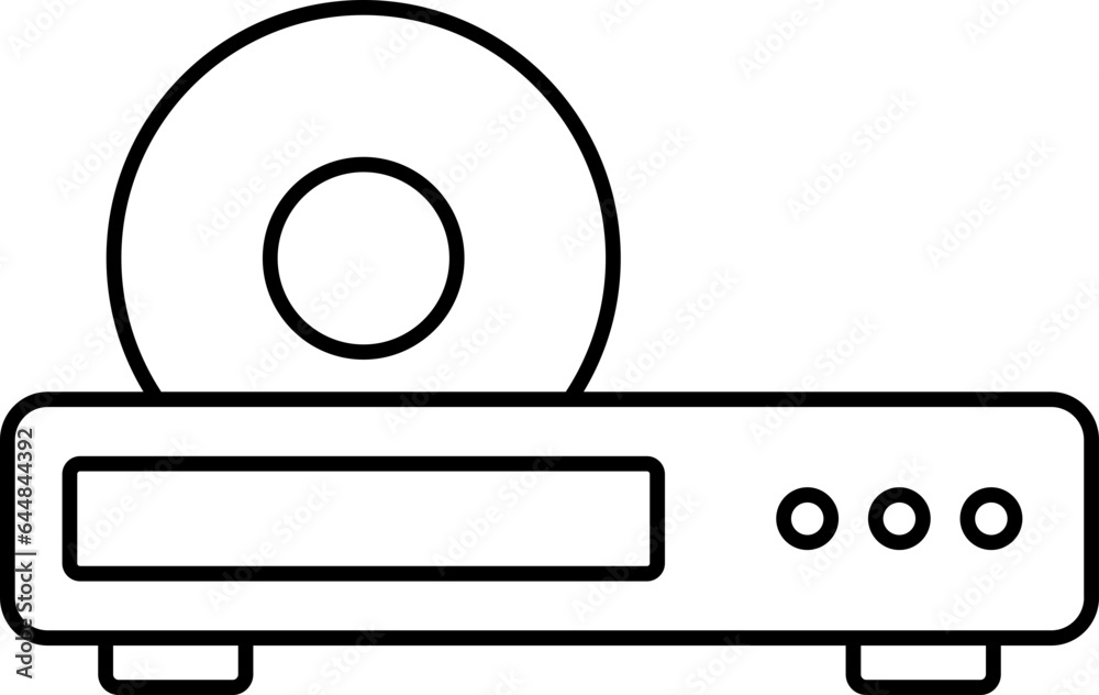 Canvas Prints DVD Player Icon In Black Line Art.