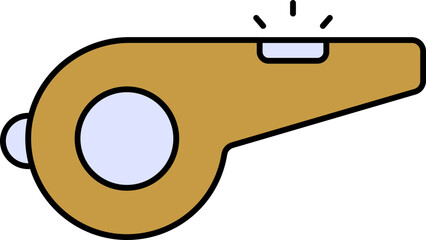 Whistle Icon In Yellow And Blue Color.