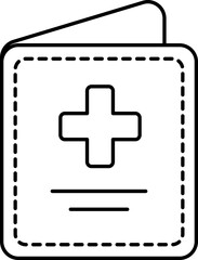 Health Document File Icon In Thin Line Art.