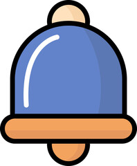 Isolated Bell Icon In Orange And Blue Color.