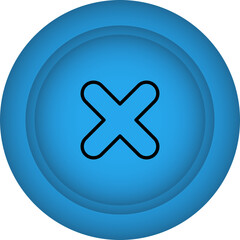 Obraz premium Close Button Blue Icon In Flat Style.