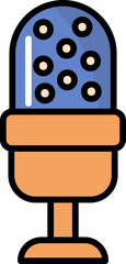 Speaker Mic Flat Icon In Blue And Orange Color.