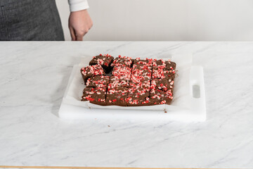 Peppermint brownies from a box mix