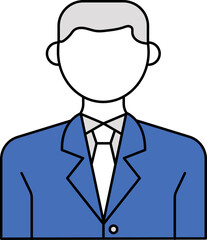 Faceless Man Icon In Flat Style.