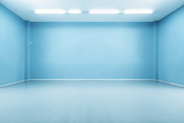 empty blue stage interior for presentation