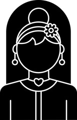 Faceless Bride Woman Icon In Flat Style.