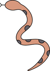 Brown And Gray Snake Icon Or Symbol.