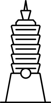 recommend clip art: Taipei (Taiwan)Building Icon In Line Art.