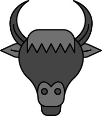 Fototapeta premium Bull Head Or Taurus Icon Or Symbol In Gray Color.