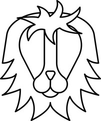 Leo Or Lion Vector In Outline Style.