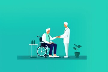 Grateful Patient Thanking Doctor in Wheelchair