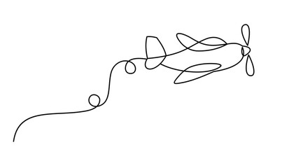 illustration of a airplane line art style. vector eps 10
