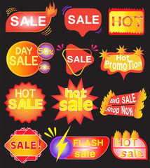 set of sale labels.Price discount promotion banner.Vector isolated set discount banners.big sale special offer.Hot sale label on collection