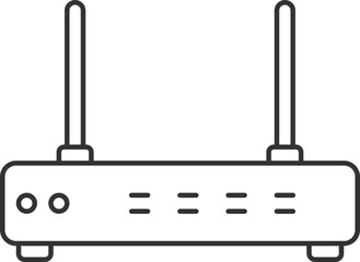 Black Outline Illustration of Router Icon.