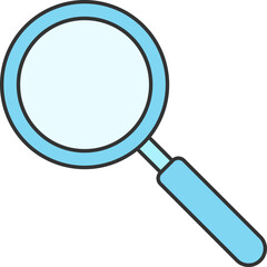 Flat Style Search Or Find Icon In Blue Color.
