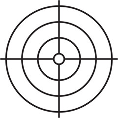 Black Thin Line Art Of Radar Icon Or Symbol.