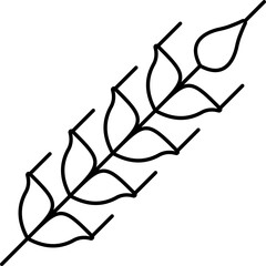 Wheat Stem Icon Or Symbol In Line Art.