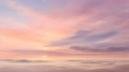 Fototapeta premium A Serene And Enchanting Dawn Sky Background Tranquil Dawn Sky Background Sunrise Sky Wallpaper Serene Morning Horizon Dawn Sky Image Calm Sunrise Landscape Picture AI Generative