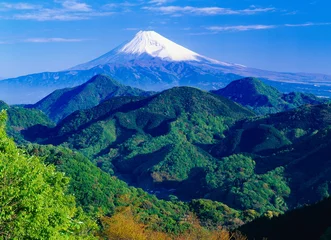Muurstickers 葛城山から望む富士山　静岡県伊豆の国市にて © photop5