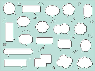 シンプルな吹き出しのベクターイラストセット.    　　　　
　　ふきだし、フレーム