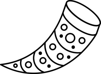 Dotted Print Alehorn Icon In Black Line Art.