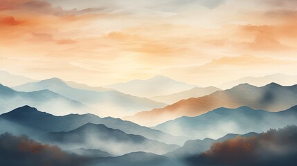 Beautiful mountains landscape. Nature background. Vector illustration for backdrops, banners, prints, posters, murals and wallpaper design.