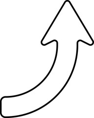 Right Move Up Arrow Icon In Thin Line Art.