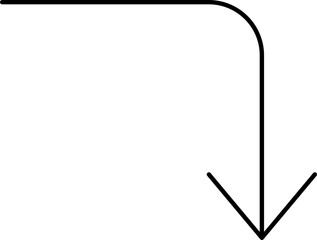 Down Move Arrow Icon In Black Color.