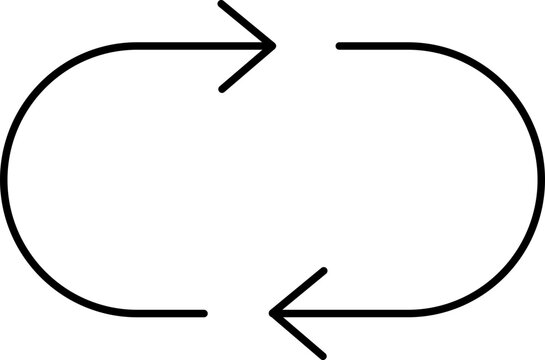 recommend clip art: Oval Rotate Arrow Icon In Black Line Art.