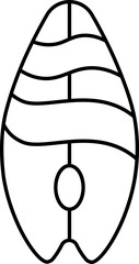 Black Outline Surfboard Icon or Symbol.