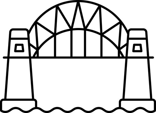 recommend clip art: Harbour Bridge Black Stroke Icon.