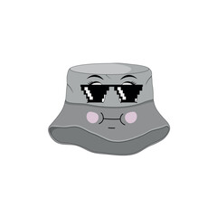 Cute panama hat in glasses.