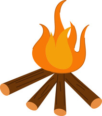 Flat Illustration Of Bonfire Icon.