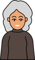 Brown T-Shirt Wearing Young Girl Icon.