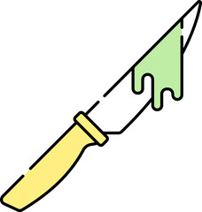 Isolated Knife Icon In Flat Style.