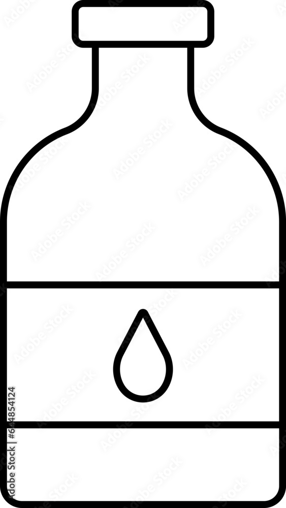 Sticker Black Outline Illustration Of Attar Bottle Icon.