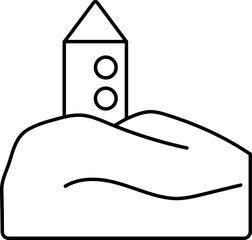 Illustration Of Arafat Mountain Icon In Line Art.