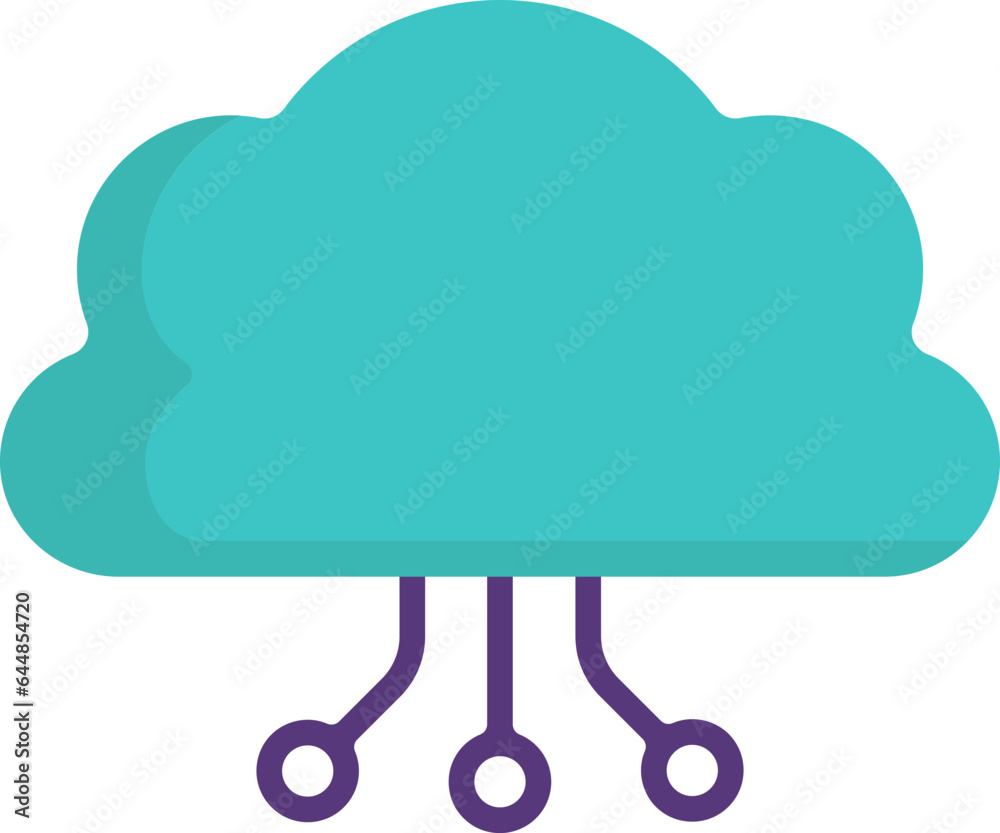 Canvas Prints turquoise cloud connection icon in flat style.